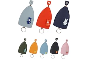 AfitLulu 8 Pcs Car Key Case PU Leather Key Sleeve for House Keys, Car Key, Creative Pull Out Style Key Bag Portable Car Key Holder Fashionable Key Pouch for Handbags for Women and Men