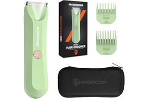 MAXGROOM Afeitadora Corporal Masculina, Depiladora Corporal Hombre con luz LED,apta para la ducha, para Barba, Axilas, Pechos, Piernas, Genitales y otras Zonas Intimas,Color Verde