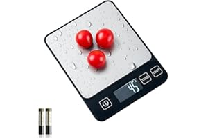 MAYDORHER Digital Kitchen Scale With LCD Display, 22lb/10kg/1g, Kitchen Scales Digital with Waterproof Tempered Glass, Grams and Pounds for Baking, Cooking and Meal Prep, New For 2025, 2 AAA Included, Black