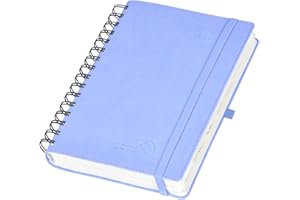 POPRUN Agenda 2025 2026 Journalier 21,5 x 14,5 cm, D'Août 2025 à Juil 2026 12 Mois 1 Page par Jour A5 Agenda, Planner Scolaire Couverture Souple en PU Cuir Spirale, Papier 80g/m², Bleu bleuet