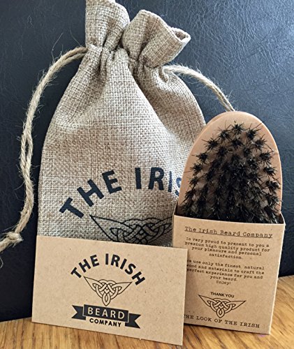 Beard Brush - 100% Wild Boar Bristles - Natural Sustainable Wood - Ideal for Beard Grooming with Oils, Balms, Waxes and Butters