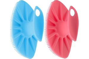 YEADMAL Sanft Gesichtsbürste 2-Teilig Handbuch Silikon Gesichtsreinigungsbürste Silicone Face Scrubber Steril Gesichtspeeling Bürste für Frauen Männer Empfindlich Hauttyp (blau + rosa)