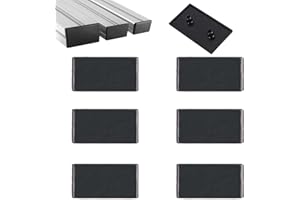 HJYZY Lot de 35 embouts profilés en aluminium - 40 x 80 mm - Norme européenne - En plastique ABS - Avec rainure en T - Noir