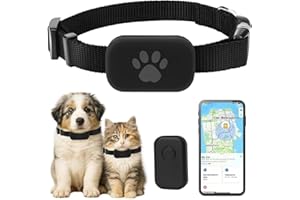 INAJOKE Cat Tracker,GPS Tracker Collar for Pets Cats Dog Global Tracking Device No Monthly Fees Compatible with iOS/Android, Real-Time Location Tracking, Anti-Loss, Waterproof Adjustable for All Cats Dogs