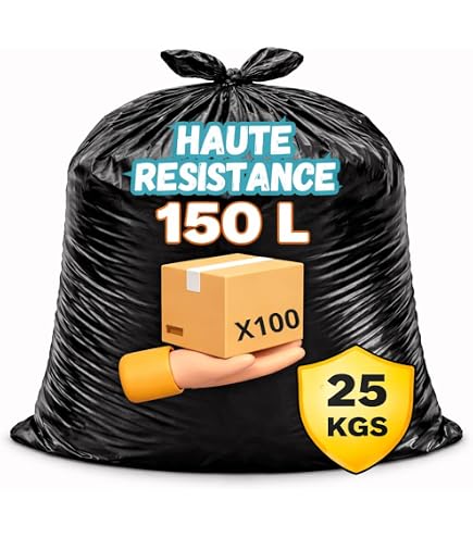 Lot De 100 Sacs à Gravats 75L - Très Résistants 110 Microns - 60x100 Cm - Capacité 30 Kg - Noir Lot De 100 Sacs à Gravats 75L - Très Résistants 110 Microns - 60x100 Cm - Capacité 30 Kg - Noir