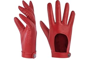 Harssidanzar Guanti in pelle da Donna,Guanti in pelle per vestito sottile in pelle di pecora sfoderata KL021