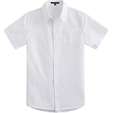 Spring&amp;Gege Boys Uniform Short Sleeve Button Down Shirt for Boy (3-14 Years)