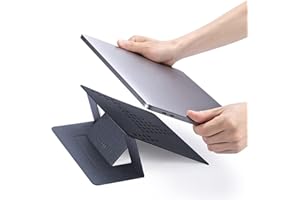 MOFT Niewidoczny smukły stojak na laptopa, natychmiastowe włączanie i wyłączanie, regulowany złoty kąt widzenia, kompatybilny z laptopami o przekątnej do 43.2 cm