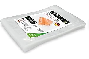 ‎CASO CASO Siegelrandbeutel 20 x 30 cm, 70 mμ, 100 Stück, ausschließlich für Kammer-Vakuumierer, glatte Oberfläche, stabile Schweißnaht, BPA-Frei, Sous Vide, Made in Germany