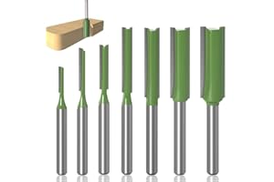 Yuentoen 7 Stück Nutfräser,Fräser für Oberfräse 6mm Schaft,Gerade Oberfräsen Bits Set,Nutenfräser Router Bit, für Holz Fräser Schneiden Nutfräsen (3mm-12mm)