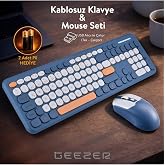 Geezer Soft Touch Kablosuz Klavye Mouse Set Mavi SMK-687