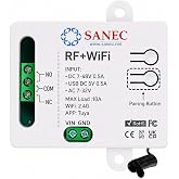 SANEC Akıllı WiFi + RF 433MHz Tek Kanallı 10A R&ouml;le Mod&uuml;l&uuml; (Tuya, Alexa, Google Asistan Destekli)