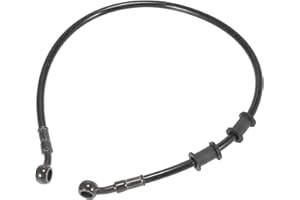 Motoforti 60cm 23.62" Motorcycle Braided Brake Clutch Oil Hoses Line Black