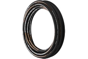 VEVOR Hydraulic Hose 3/4 inch x 50 ft Coiled 3120 PSI, Rubber 2 High-Tensile Steel Wire Braid, Bulk Hose-20℃ to 140 Oil Flexible, Black