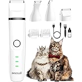 oneisall 3 in 1 Cat Shaver Set, Silent Cat Shaver, Professional Dog Clippers for Paws, Buttocks, Knotted, Dingleberry (White)
