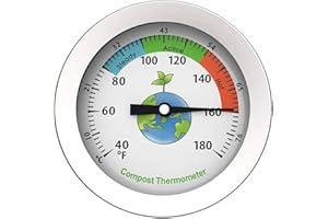 Jiakalamo Termómetro para compost, acero inoxidable, para casa y patio trasero, compostaje, 500 mm de largo