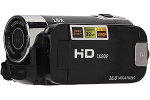 Greensen Caméra Vidéo Caméscope Full HD 1080P 48MP 4K 2,7 Caméra Vidéo à écran Rotatif à 270 Degrés avec Interface USB Caméra Vlogging pour Enregistrer des Vidéos (Black)