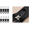 SIYUPU Zip Replacement Puller, 8 PCS Zip Puller Replacement 4 PCS Large Replacement Zipper Pulls and 4 PCS Small Zip Tags Replacement Zipper Tags Zip Fixer Zip Repair for Clothes or Bags, Black