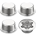 MARRTEUM 4 Piece Spring Steel Push on Pushnut Cap Stud 1/2 Inch Axle Pushnut Fastener with Zinc Mech Finish for Rolling Bins, Lawn Wagons and Hand Trucks