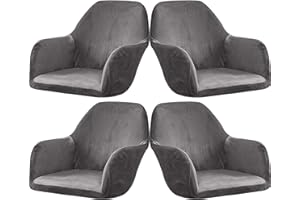 ELYSYSRL Stretch Stuhlhussen Samt mit Armlehne Stuhlbezug 1/6/2/4er Set Luxus-Samt Bürostuhl Bezug Stuhlschonbezug Sessel Esszimmerstuhlhussen Armlehnstuhl Stuhlabdeckung (Color : #1, Size : 4 Stück)