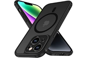 ‎IVOLER ivoler Matowe, czarne, magnetyczne etui do iPhone 14 6,1", kompatybilne z MagSafe [wojskowa norma ochrona przed upadkiem], odporne na uderzenia, zarysowania, tylna strona ochronna, cienkie, płynne