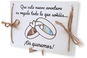 Tres Aristas | Tarjeta para Regalar Dinero en Bodas | Regalo Original y Elegante | Diseño Exclusivo | Detalle Único para Novios y Celebraciones | Incluye Soporte, Sobre y Cuerda (Boda)