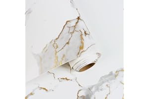 VaryFloral Carta Parati Adesiva Muro Effetto Marmo Opaco 30cmx300cm Pellicole Adesive per Mobili Oro Beige Carta Parati Adesiva Muro Marmo Addensare Rotolo Adesivo per Mobili Cassetto Camera Cucina