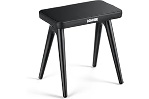 Donner Piano Bench Home Style Keyboard Stool with Thick Padding, Solid Wood Keyboard Seat, Piano Chair with Cushion, DKB-100