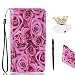 Produktbild Honor 5C Hülle, Honor 5C Schutzhülle Leder Hülle, Alfort 3 in 1 Flip Wallet Fashion Design Dual Use Falten Premium PU Leder Tasche Case Cover Folio Mappen Kasten Abdeckung für Huawei Honor 5C 5.2" Smartphone Funktion Unterstützte Telefone mit Rose ( Farbe ) + Netter Staub Stecker + Alfort Schwarz Stylus Pen