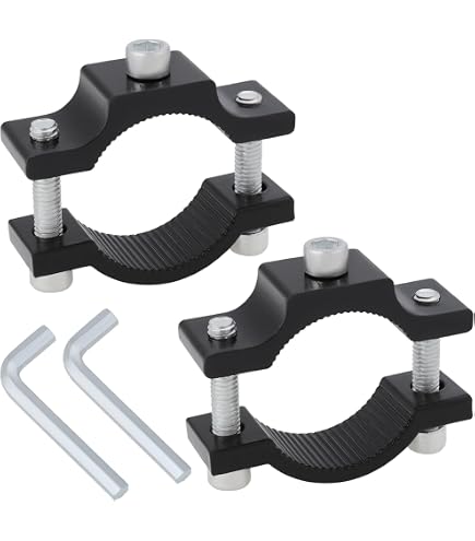 Lot De 2 Supports De Serrage Pour Pare-chocs Moto - Noir, Taille L - Pour Feux Additionnels Et Accessoires - 8