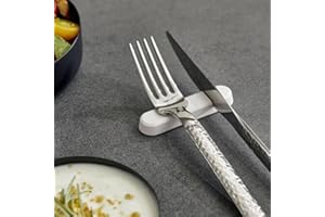 DENTALSEVEN 6 pz Poggia posate da tavolo 8 cm in melamina, appoggio posate tavola nero, Portaposate ristorante nero