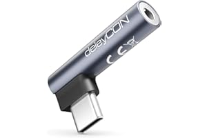 deleyCON USB C na Jack 3,5mm Adapter Audio do Słuchawek/Muzyki/Rozmów/Mikrofonu - Telefon, Smartfon, Tablet, Zestaw Słuchawkowy, Głośnik - dla iPhone 17 16 15, iPad, Galaxy S25 S24 A16 A56