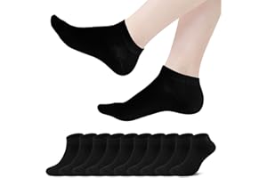TANGCHAO Chaussettes Homme Femme 10 Paires Chaussettes de Sport Basses Coton Running Courtes Chaussettest