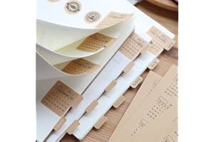 MUGBGGYUE Lot de 30 autocollants de calendrier pour planificateurs - Onglets autocollants - Intercalaires mensuels - Bullet/Afspraak/Journal/Agenda - Marron