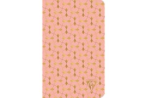 Clairefontaine 193206C - Un carnet piqué cousu fil couleur corail - 11x17 cm 96 pages Lignées Papier Clairefontaine Ivoire 90g - Couverture Carte Pelliculage Mat - Collection Neo Deco Printemps-Été