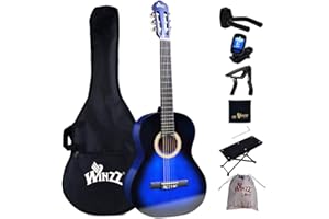 Winzz 4/4 Guitarra Clásica Set para Principiante - Kit de Guitarra Española de 39 Pulgadas con Cuerdas de Nylon para Adultos, Niños Más de 12 Años, Azul