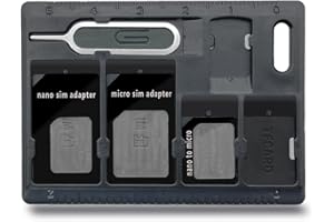 CKANDAY Support de Carte SIM avec épingles d’Ouverture de Plateau, kit d’Outils de Rangement pour Cartes mémoire Micro Nano Micro SD Standard,avec 3 adaptateurs de Cartes et 1 Broche d’éjection Noir
