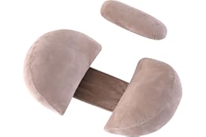 MINGPINHUIUS Schwangerschaftskissen Stillkissen, U-förmiges Schwangerschaftskissen, Seitenschläferkissen mit Abnehmbarem und Waschbarem Bezug, Unterstützung für Rücken Bauch Hüften Beine (Khaki)