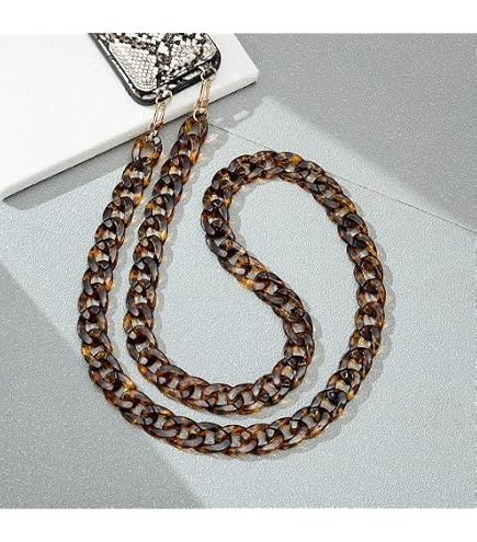 Chaîne Courte Pour Téléphone Portable - 28 Cm Acrylique Avec Mousqueton - Porte-Clés, Lanière De Sac - 8