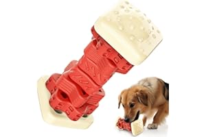 RUXAN Giocattolo da Masticare Indistruttibile, 3 in 1 Giocattoli Puzzle Interattivo Giocattoli per Cani al Gusto di Manzo in Gomma Naturale più Resistente per Cani di Taglia Media/Grande