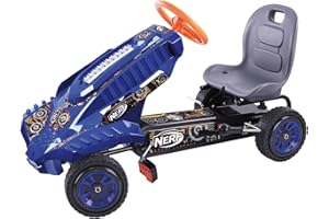 hauck Gokart NERF Striker, für Kinder ab 4 Jahren bis 50 kg, Stahlrohrrahmen, verstellbarer Sitz, Handbremse für Hinterräder, 7,5 Zoll Räder mit Gummiprofil, Dartmulden, Halterung für NERF Blaster
