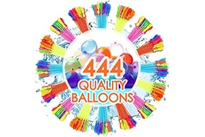 Betensh 444 Wasserbomben Selbstschließend, Wasserballons, Bunt Wasserbombem, 60 Sekunden Schnellfüller, Wasser Bomben mit Wasserhahn Anschluss, Water Balloons für Kinder, Sommer