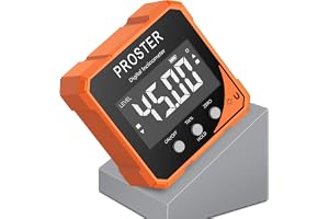 Proster Digitalt Inclinometer med Magnetisk Bas Digitalt Vattenpass 4x90° med LCD-skärm VA IP54 Vattentät Digital Vinkelmätare för Snickeri Träarbeten
