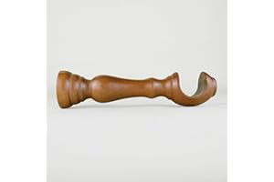 TENDAGGIMANIA Staffe per Tende 1 COPPIA - Per Bastoni per tende in Legno ∅ 35 MM - Colore: OLMO -LUNGHEZZA 18 CM - Staffe con piastrina di fissaggio, viti e tasselli- 100% Legno Made in Italy