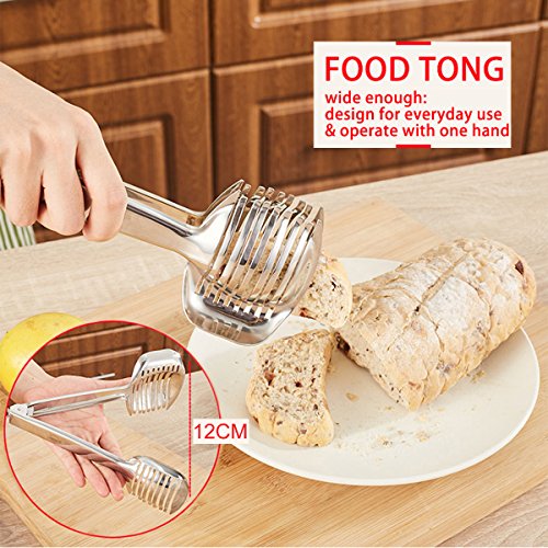 Beste Utensilien Tomatenschneider Zitronenschneider 18/8 Edelstahl Mehrzweck Runde Fruchtzangen Zwiebelhalter Einfache Scheiben Kiwi Früchte & Gemüse Werkzeuge Küche Schneidhilfsmittel, Spülmaschine Safe - 5