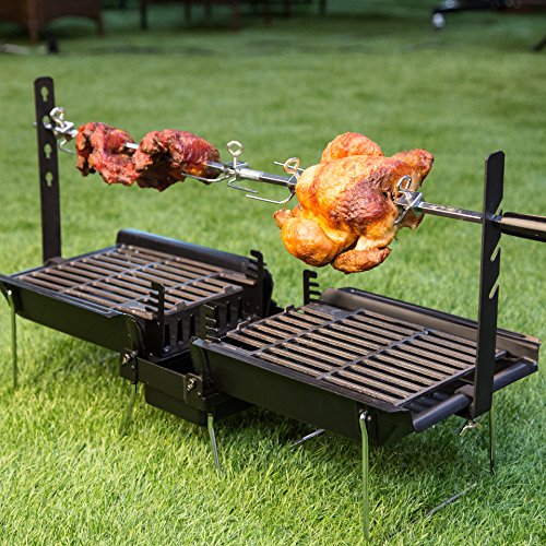 Bruzzzler Rotisserie Set with BatteryOperated Motor Spit Grill