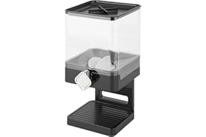 Honey Can Do Dispenser singolo Zevro per alimenti secchi, edizione compatta, plastica, Bianco/Transparent, Black/Chrome