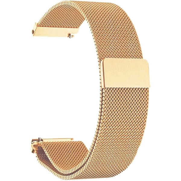 QUARKZMAN Horlogebandje van roestvrij staal met snelsluiting, verstelbare horlogeband van metaal, voor mannen en vrouwen, goudkleurig, 19mm, Armband