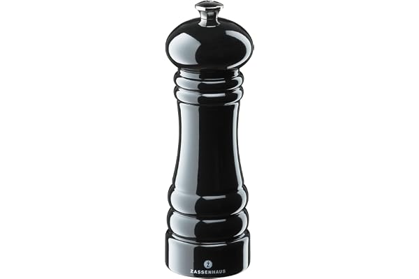 Zassenhaus, saltkvarn "Berlin", trä, polerad svart, 18 cm