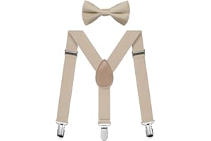 FACATH Ensemble de bretelles pour garçon - Nœud papillon - Bretelles élastiques en forme de Y - Réglables - Avec clips et nœud papillon - Pour garçons et filles